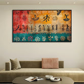 Charming Traditional Indian Folk Art Warli Canvas Wall Painting Clearance Sale